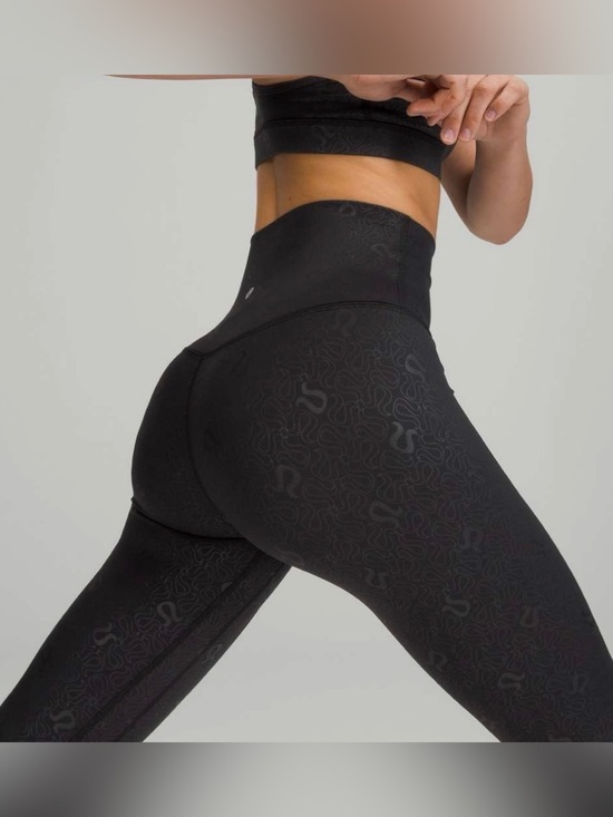 Pants - Lululemon align high rise black pants leggings logo embossed size 14 XL
